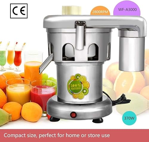 Miniatura 3 de Máquina del exprimidor, fabricante de jugo de frutas y verduras, extractor comercial del jugo de acero inoxidable resistente 110V 370W