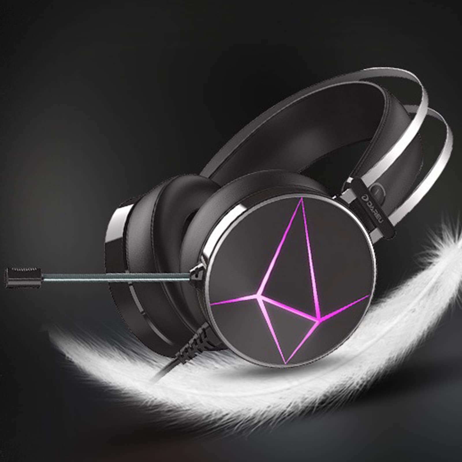 Auricolare E-gamers USB RGB Light Auricolari Cuffie per Ragazze Ragazzi Sport 7.1 Stereo Sound Microfono Over-ear Cuffie con Microfono Overhead Rgb Auricolare Auricolari per