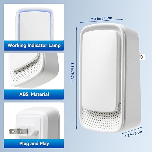 Miniatura 4 de Limpin Purificador de aire para enchufe del hogar, ionizadores de aire de iones negativos, ambientador silencioso para dormitorio, oficina, cocina,