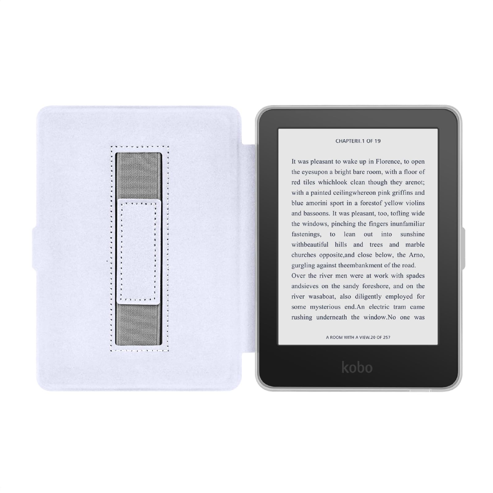 Pelle PC TPU Cover Compatibile Kobo Clara Colour Clara BW Clara 2E Flip Case Cinturino Guscio Rigido Posteriore Purple