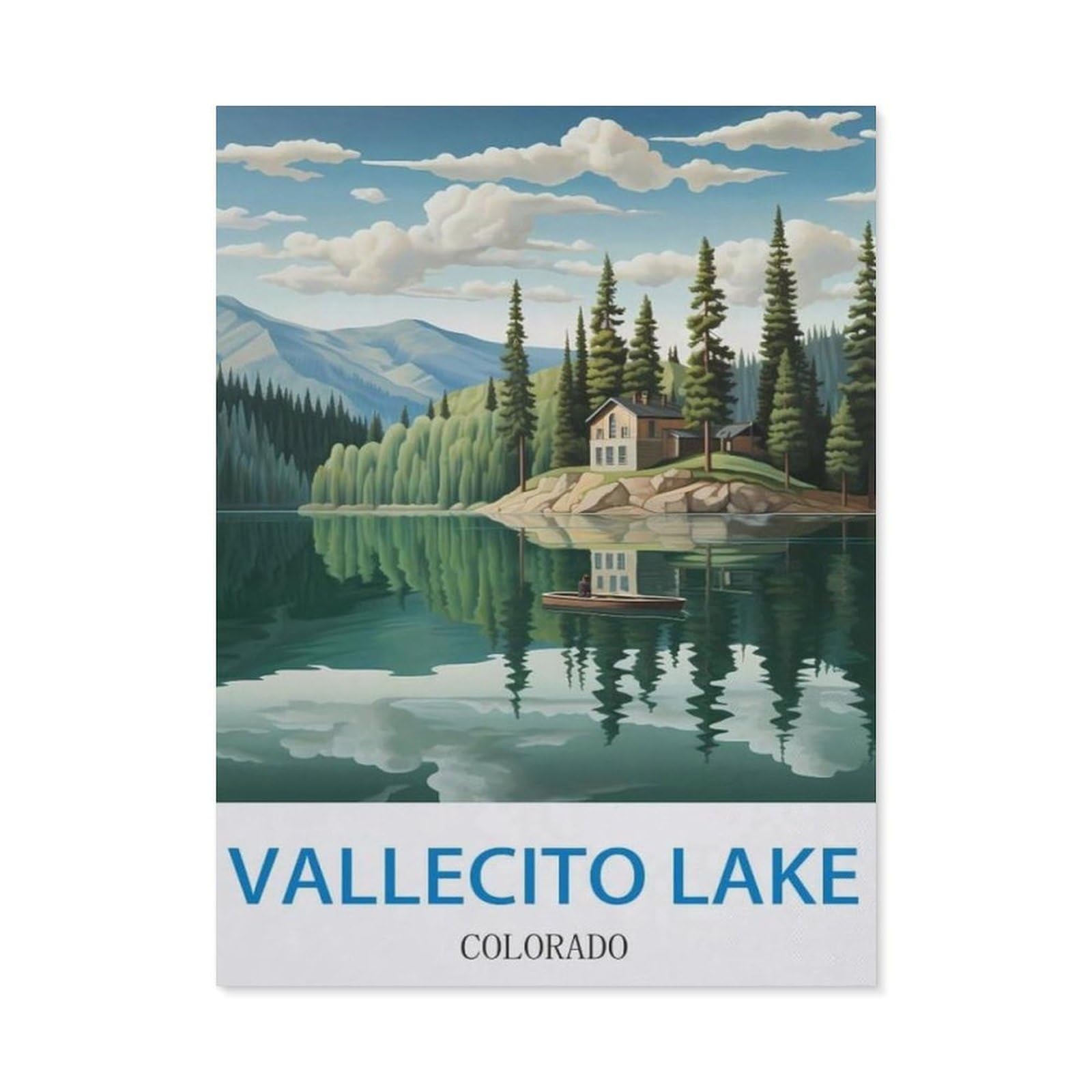 BEAYODKP Diamond Painting，Vallecito Lake Colorado，Diamond Painting Art Embroidery Cross Stitch Pictures Gift Wall Decoration（30 x 40 cm/11.81 x 15.74 inches）-CM30
