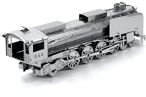 Steam Locomotive 3D Metal Model: Build Your Own Intricate Railway Icon