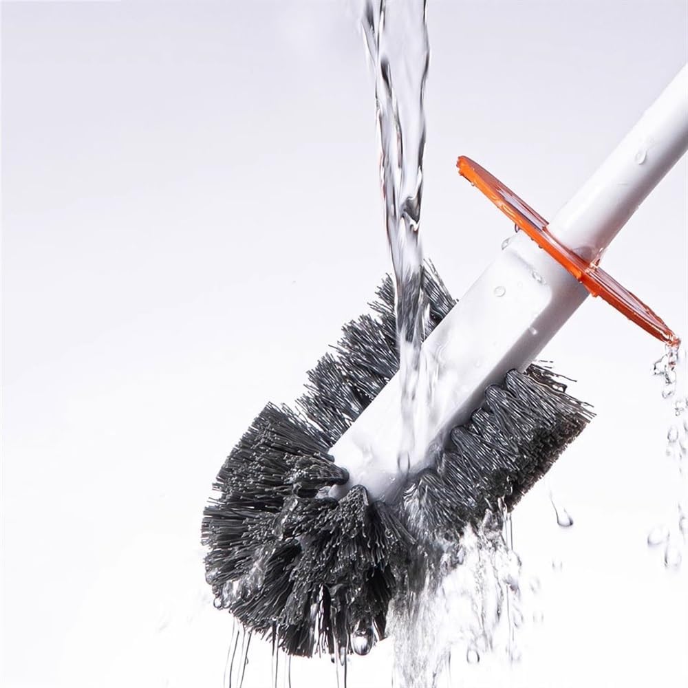 Toilet Brush Holder Long Handle Half Ball Brush Head with Lid Toilet Brushs Floor Standing