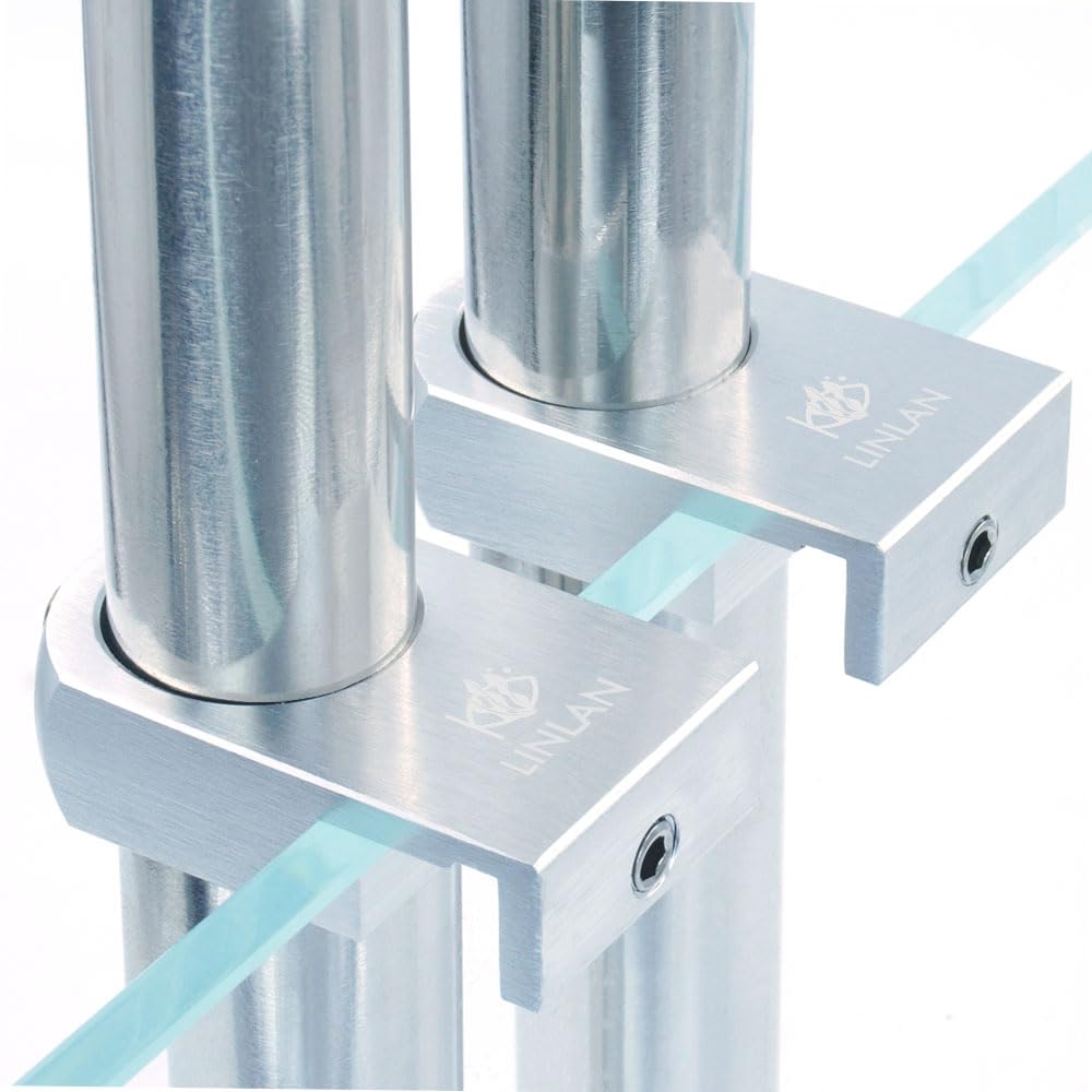 LINLAN Aluminiumlegering aquariumklem met anti-overloopgroef voor filterinlaat- en uitlaatpijpen in 12/16 mm (1/2 i.d.) Randloze aquaria