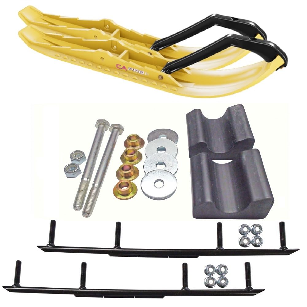 C&A Pro Yellow TMX Snowmobile Skis w/ 4