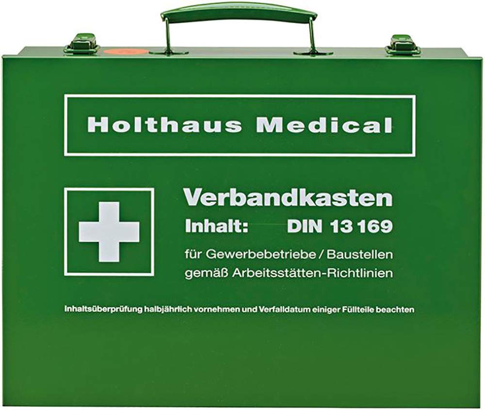 Holthaus - Botiquín de Primeros Auxilios (35 x 25,5 x 10,5 cm), Color Verde
