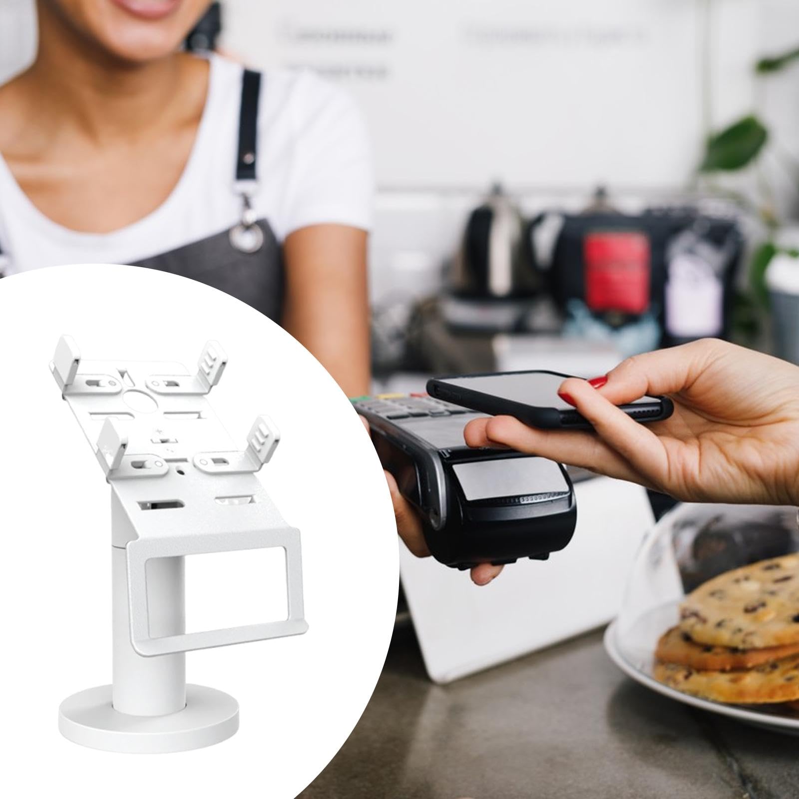 POS Terminal Stand Universal Kartenleser Halter aus Metall Stabiler POS Maschinenhalter mit Verstellbarer Klammer Und Ergonomischem Design