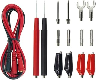 Voltage Circuit Tester Multi Test Leads Kit with Clips, Plunger Test Mini Hooks and Test Probes, 16-in-1