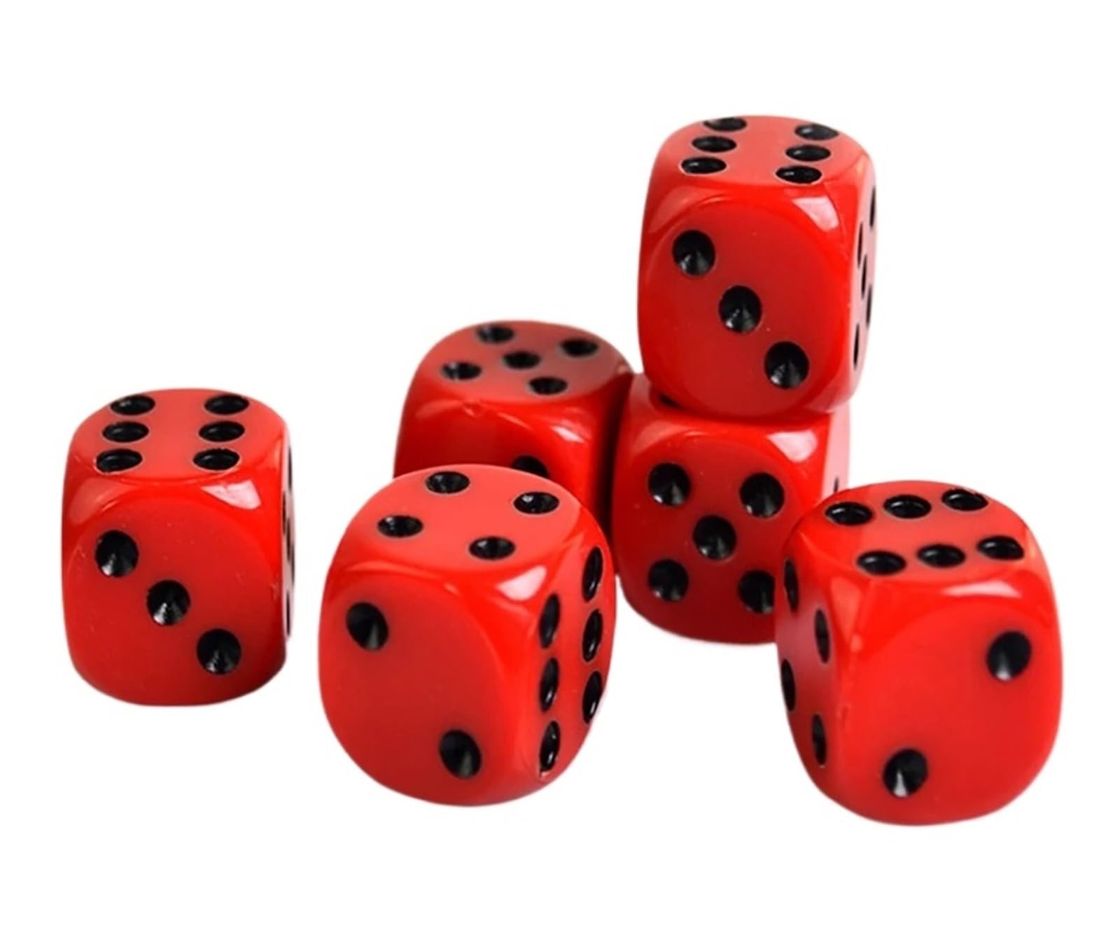 Juego de Dados Rojos y Negros de 16 mm, Dados acrílicos de 6 Caras, Dados Divertidos for Juegos de Mesa con Bolsa de Regalo(S0008-A1)