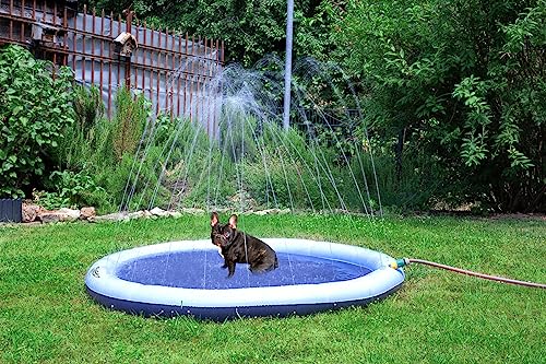 infactory Wasserspielmatte Kinder: Wasser-Spielmatte für Kinder & Hunde, Schlauchanschluss, PVC, BPA-frei (Wasserspielmatte Garten, Haustier-Sprinkler-Pad, Gartenschlauch)