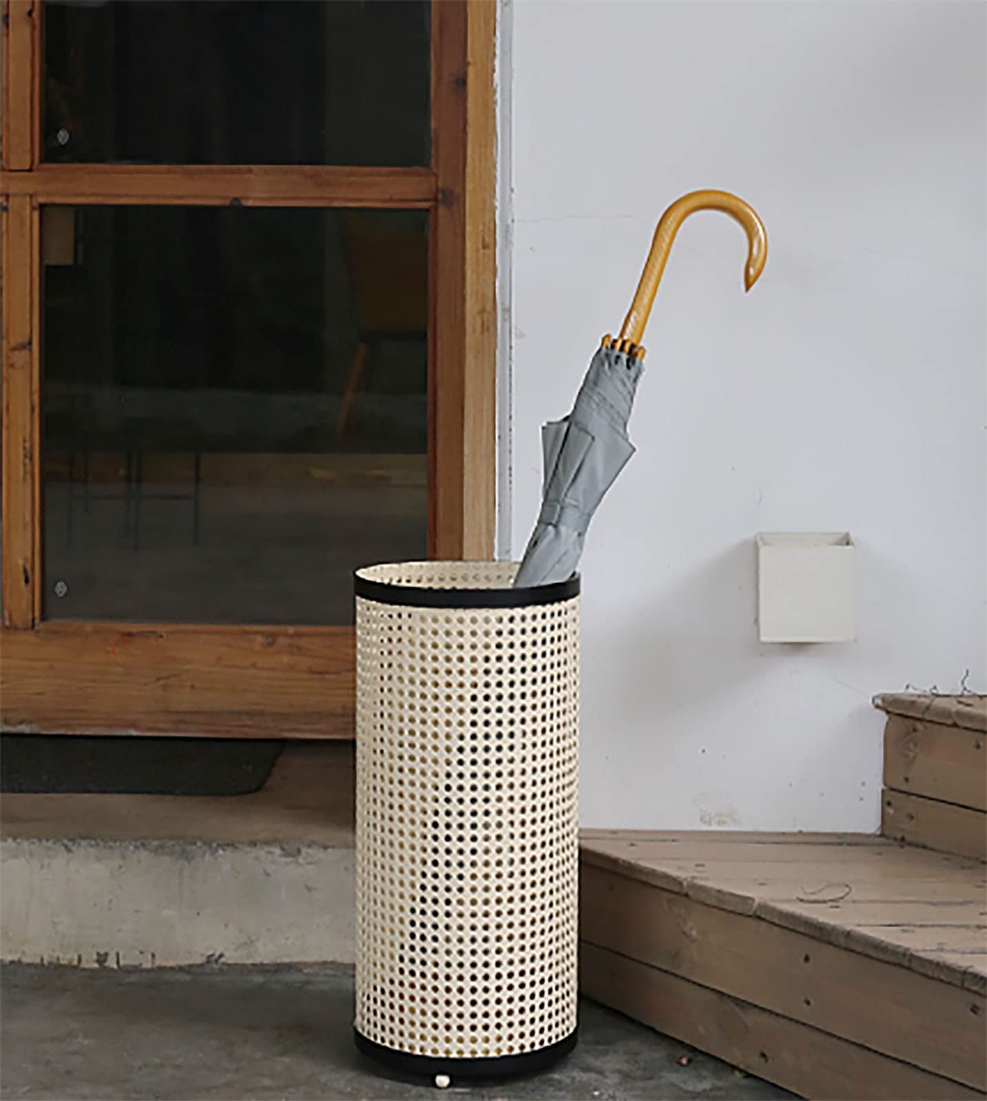 Porte-parapluie En Bois Rustique Pour Entrée - Seau à Parapluies Autoportant, Rangement Canne Et Bâton, Déco Maison & Bureau