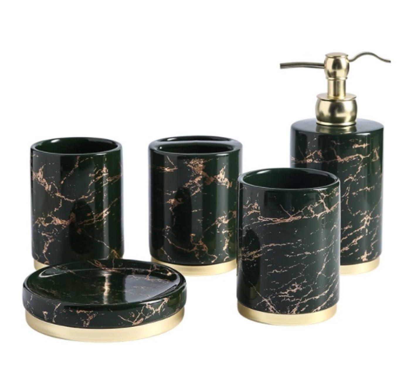 Lyvqzpwlr Grün Ceramic Bathroom Accessories Set