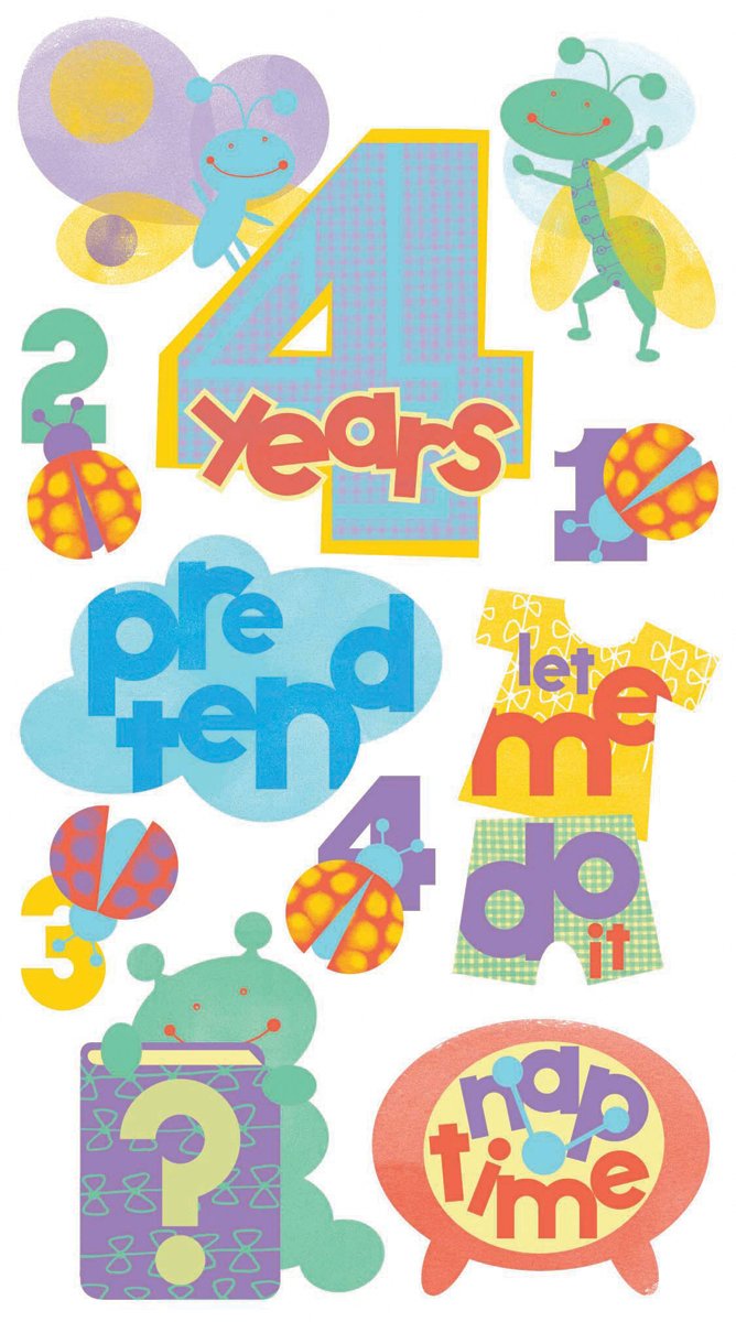 EK Success Vellum Stickers - 4 Years Old