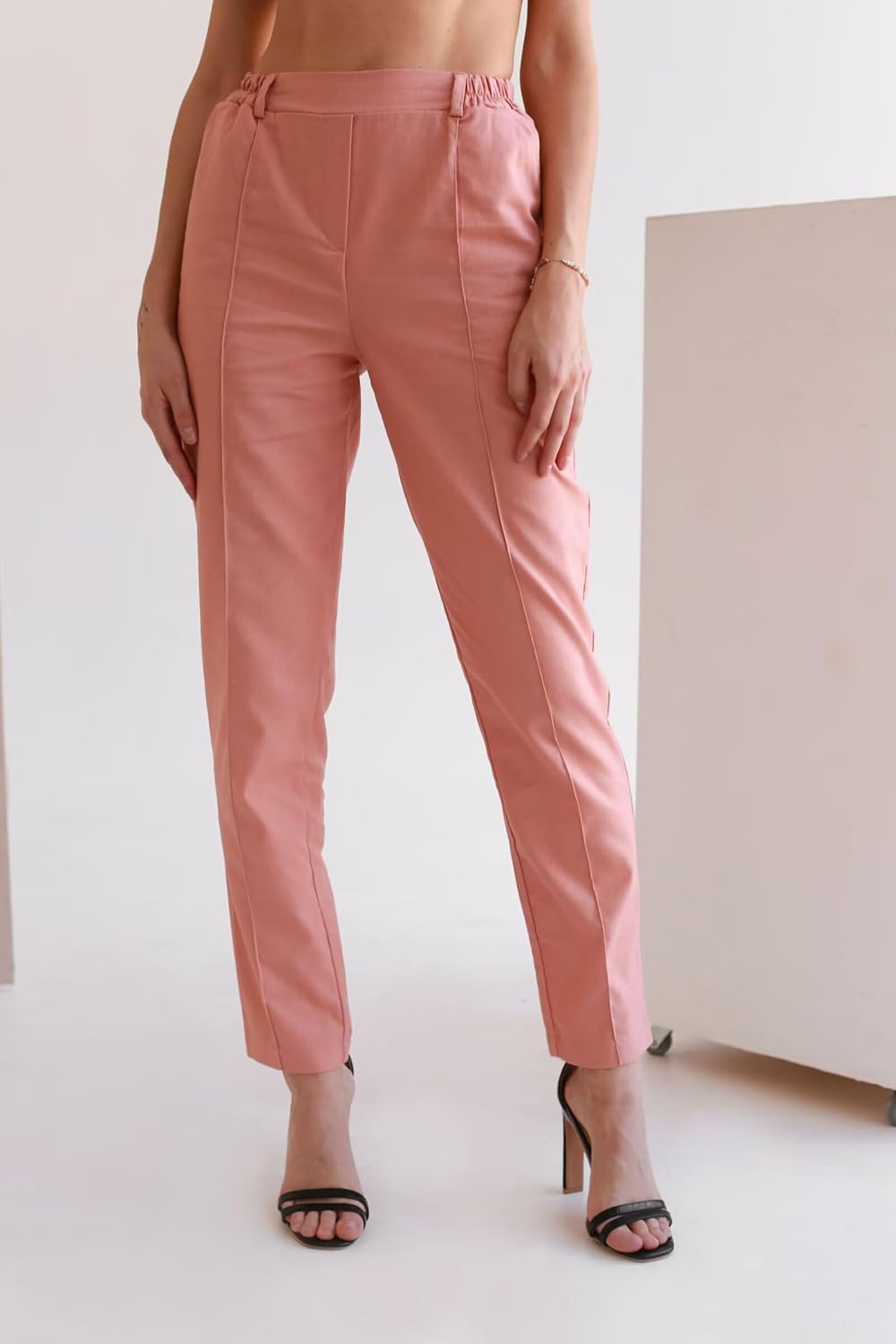 Linen Womens Tuxedo Suit Set with Belt 2 Piece Pant Sets for Women Casual Daily Outfits Dressy Work Womens Pant Suit