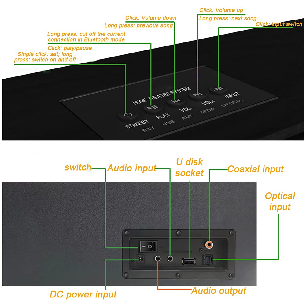 Altavoces de estantería Bluetooth 5.1 de alta potencia de 55 W × 2, monitores estéreo activos de campo cercano con fibra óptica, disco U, AUX y entrada coaxial