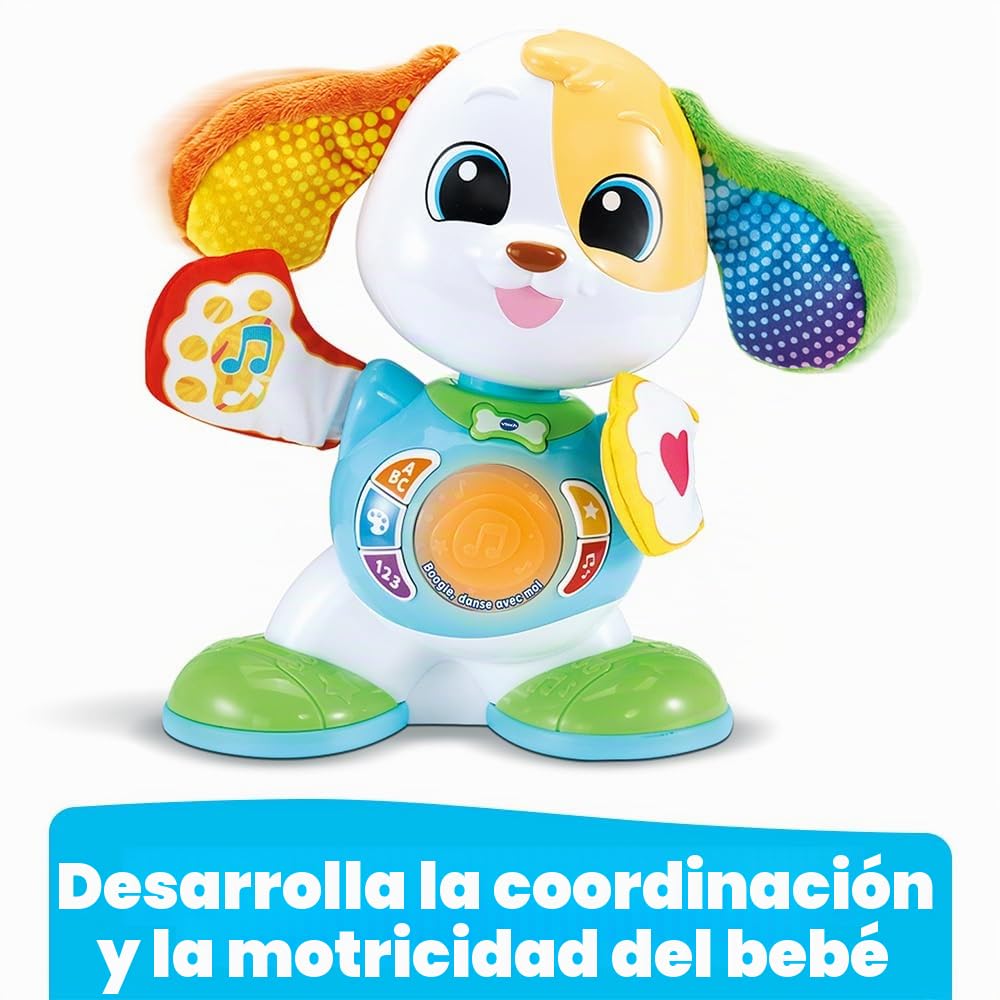 VTech – Boogie Danza Conmigo, Perro Robot Interactivo Que Baila y Canta, Juguete de bebé Brillante y Musical, Juego de Despertar Educativo, Regalo para bebé Desde 9 Meses – Contenido en francés