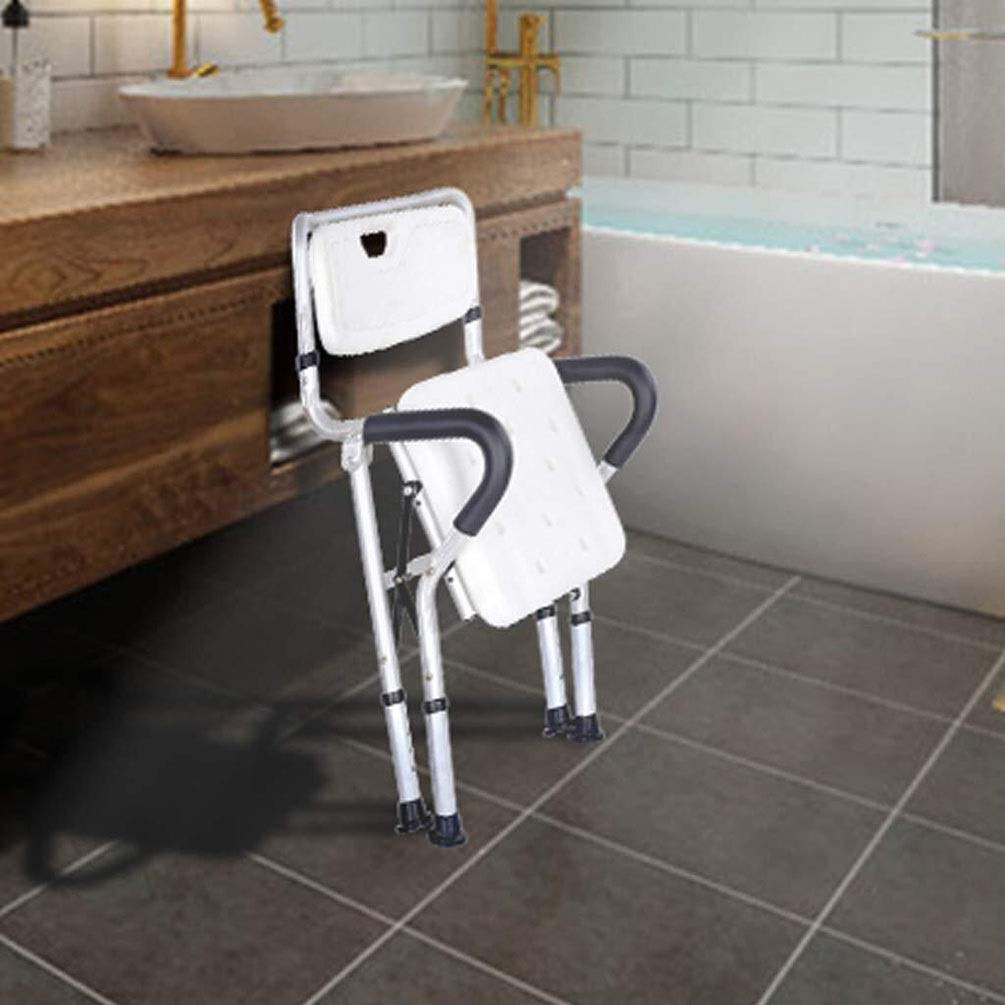 Silla de ducha plegable, ligera, antideslizante, para adultos mayores, mujeres embarazadas, asiento ergonómico para bañera para discapacitados