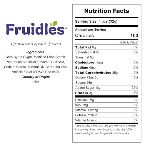 Miniatura 4 de Fruidles Jalea de osos de canela JuJu, deliciosas gomitas, aperitivos divertidos y festivos, recuerdos de fiesta (media libra)