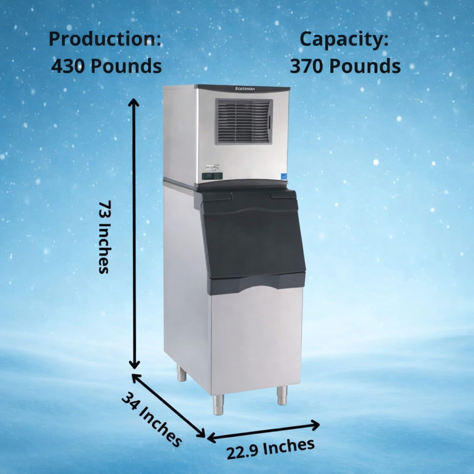 Scotsman Prodigy Plus Nugget 22" Ice Maker - 430 Lb/Day, 370 Lb Storage Bin on Fridge.com - View 3