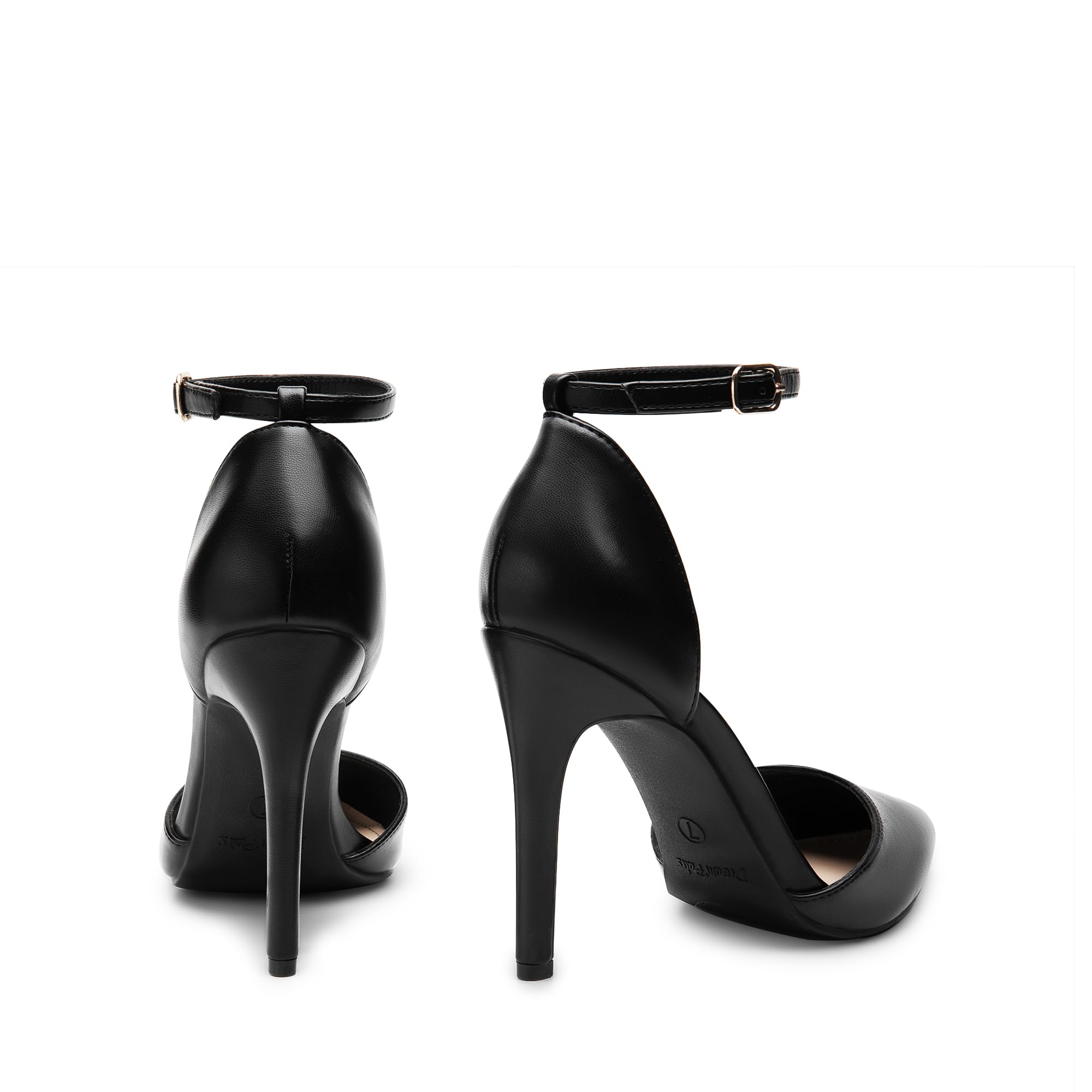 DREAM PAIRS Escarpins Femme à Bout Pointu, Talons Aiguilles 10 cm avec Bride Cheville, Chaussures Élégantes pour Mariage, Soirée ou Sortie Habillée