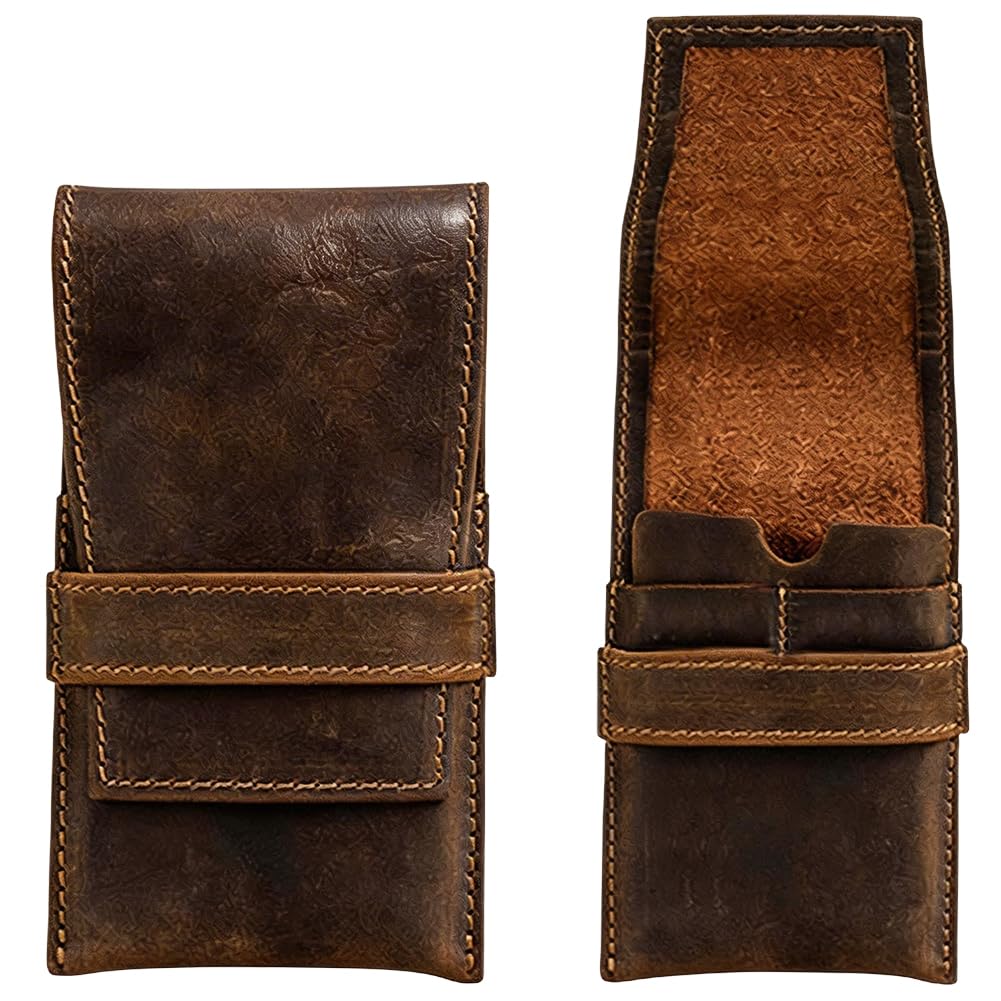 Estuche Vacío de Cuero Genuino para Kit de Manicura, Organizador de Aseo Personal, Pequeño Estuche de Viaje de Cuero de Vaca para Cortauñas, Mini Bolsa de Herramientas de Cuidado Personal