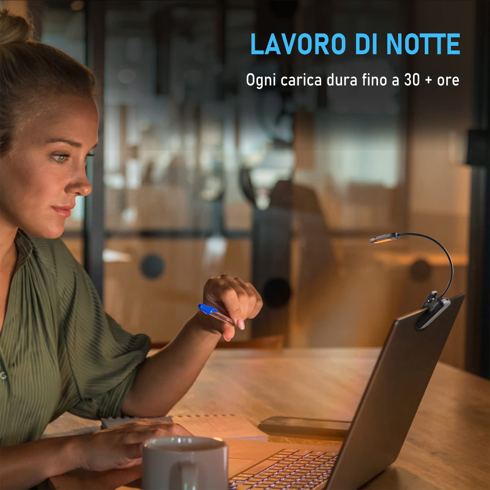 Diboniur Luz Lectura, Lampara Libro Lectura USB Recargable, Luz para Leer con 3 Modos (Blanco/Cálido/Blanco Cálido), Batería de Larga Duración para Leer Libros en la Cama, Viajes