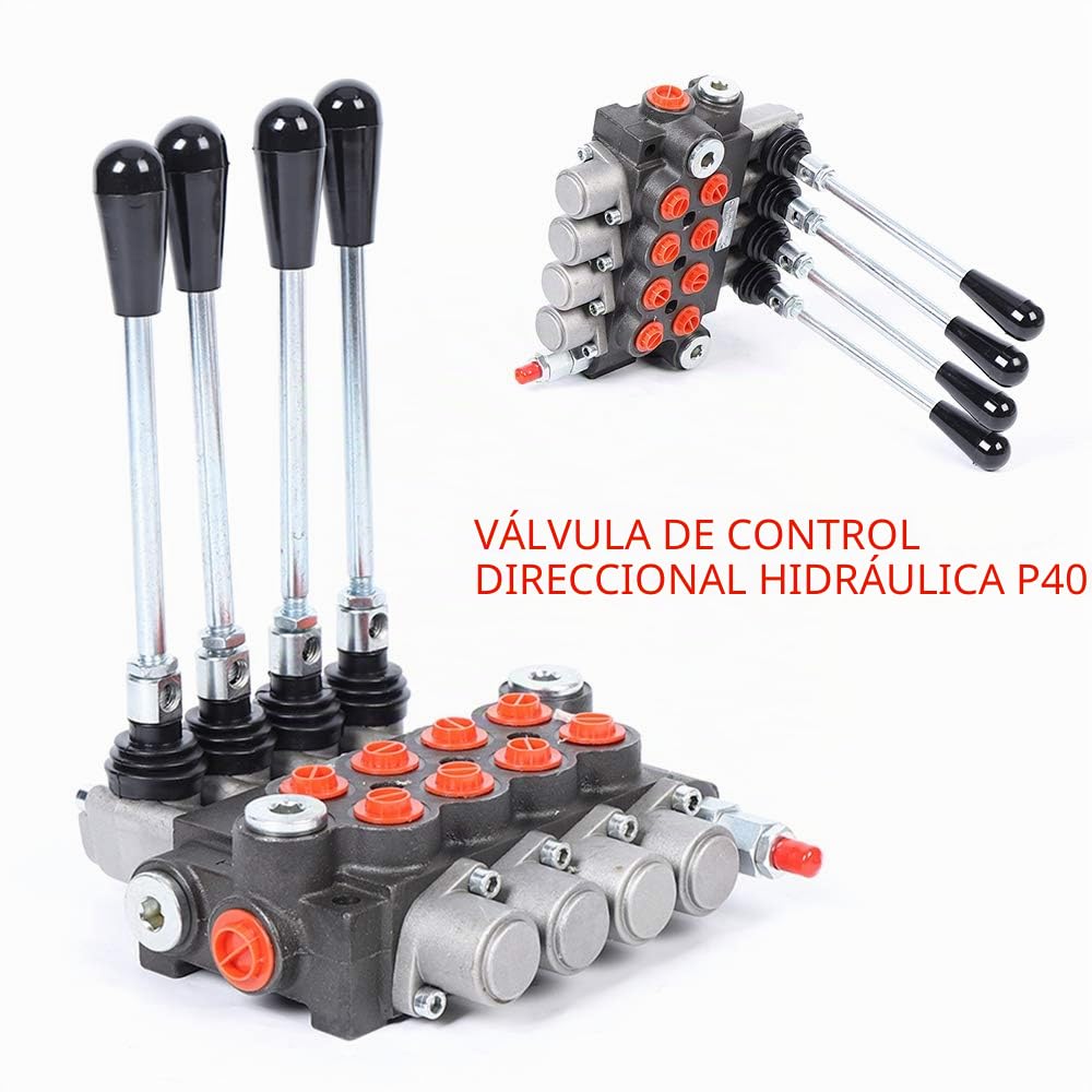 Válvula direccional hidráulica de 4 vías, 13 GPM, válvula de control hidráulico manual, para tractor, cargador, tanque