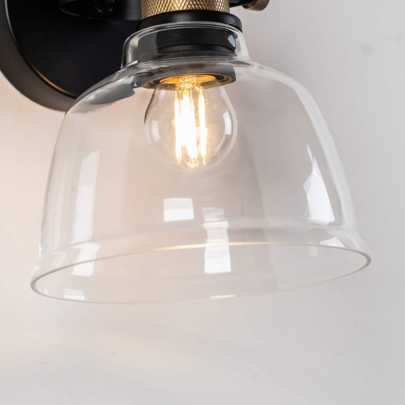KOSILUM Linz - Lámpara de techo de cristal transparente (luz blanca cálida), diseño de salón y dormitorio, cocina, pasillo – E27 – IP20