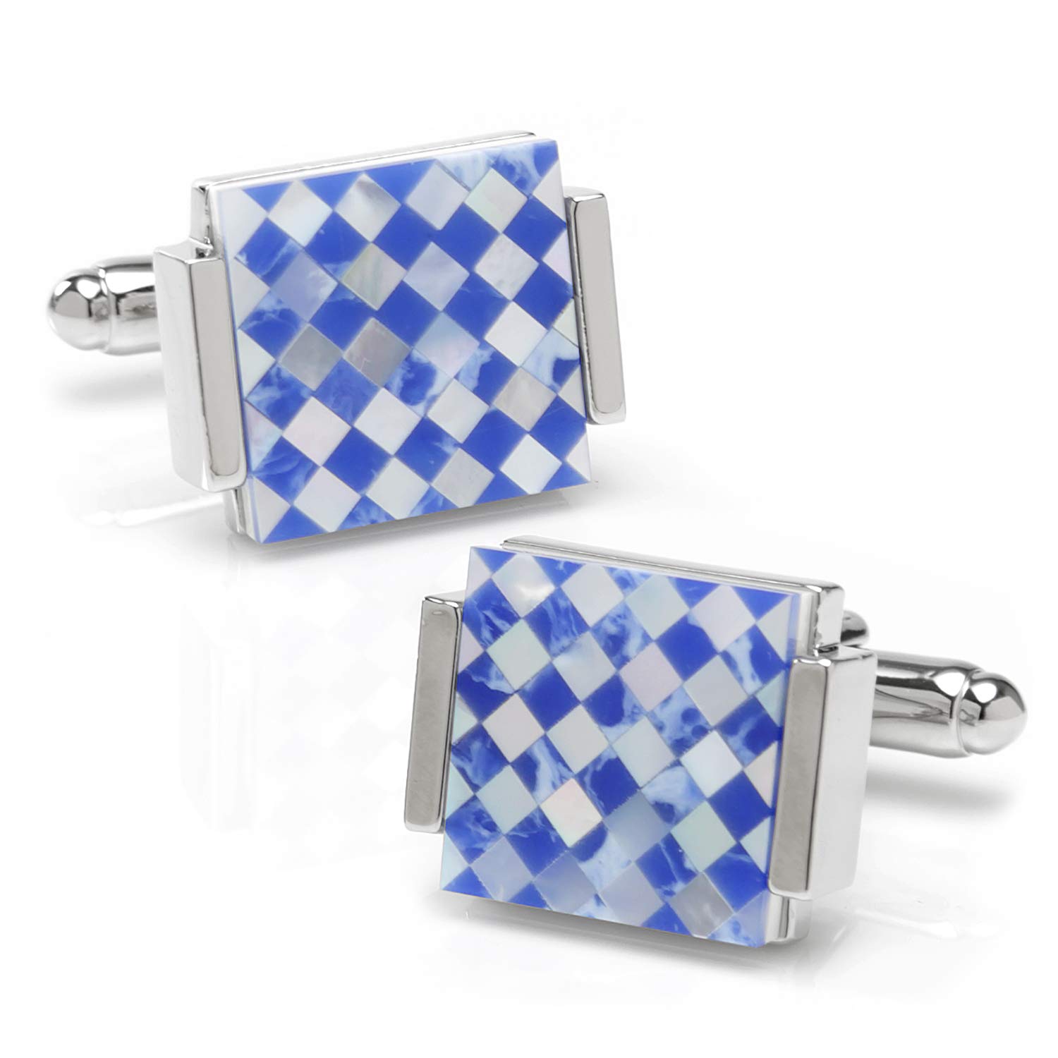 Ox and Bull Trading Co. Floating Mother of Pearl Checkered Cufflinks