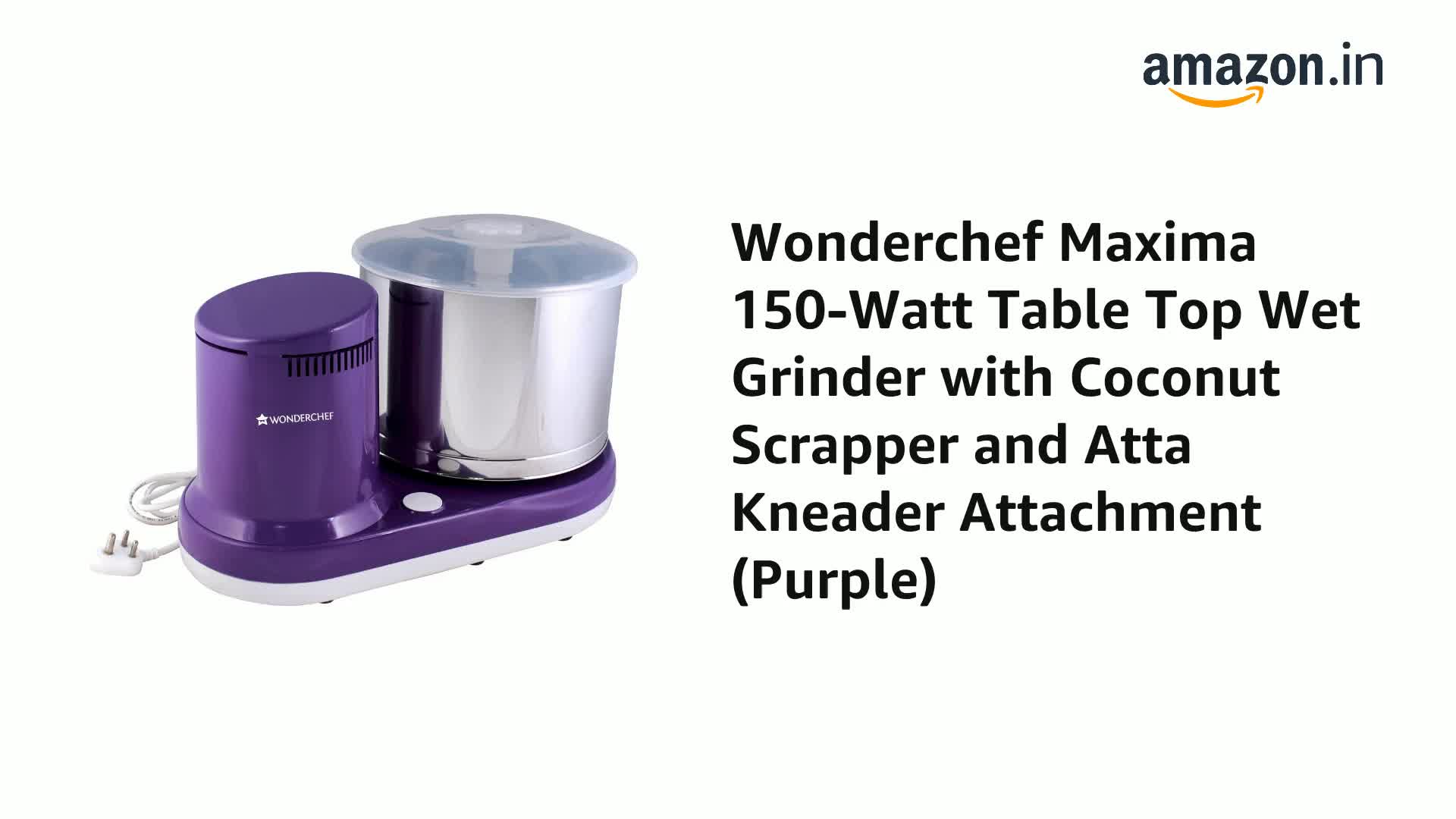 Wonderchef Maxima 150Watt Table Top Wet Grinder with Coconut Scrapper