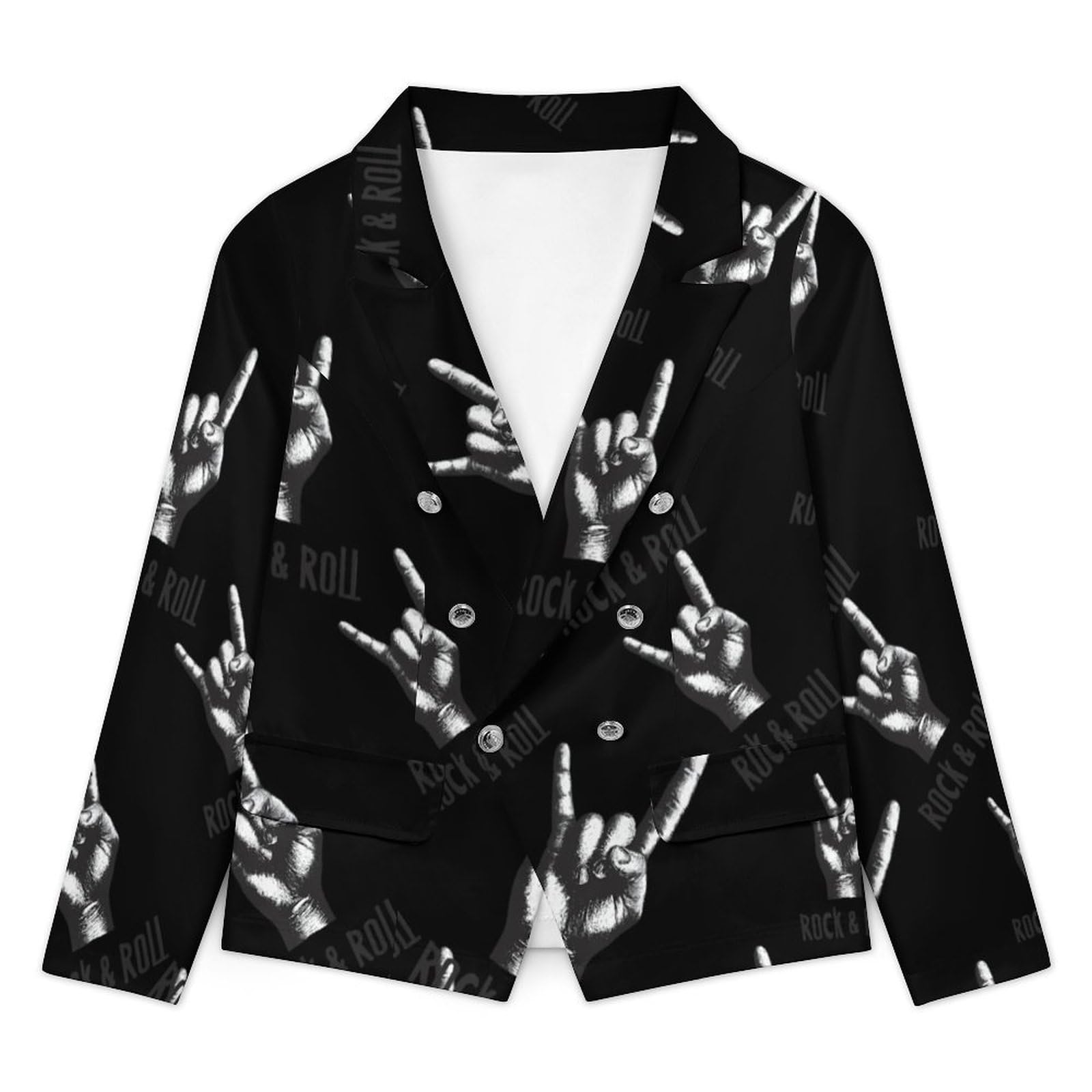 Rock and Roll - Giacca da donna con risvolto, elegante, per abbigliamento formale e casual