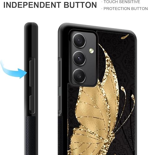 Miniatura 3 de DJSOK Funda compatible con Samsung Galaxy A54 5G, diseño de patrón de lujo de mariposa dorada para hombres, niños y niñas, doble capa, a prueba de