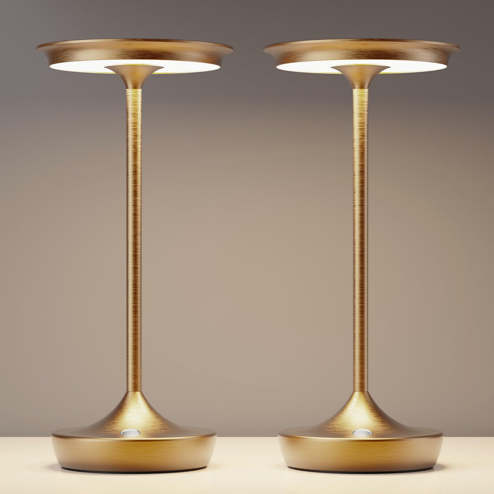 Lámpara de mesa LED inalámbrica, recargable, portátil, para exteriores, funciona con pilas, lámpara impermeable de atenuación táctil de 3 colores para patio, restaurante, comedor, dormitorio