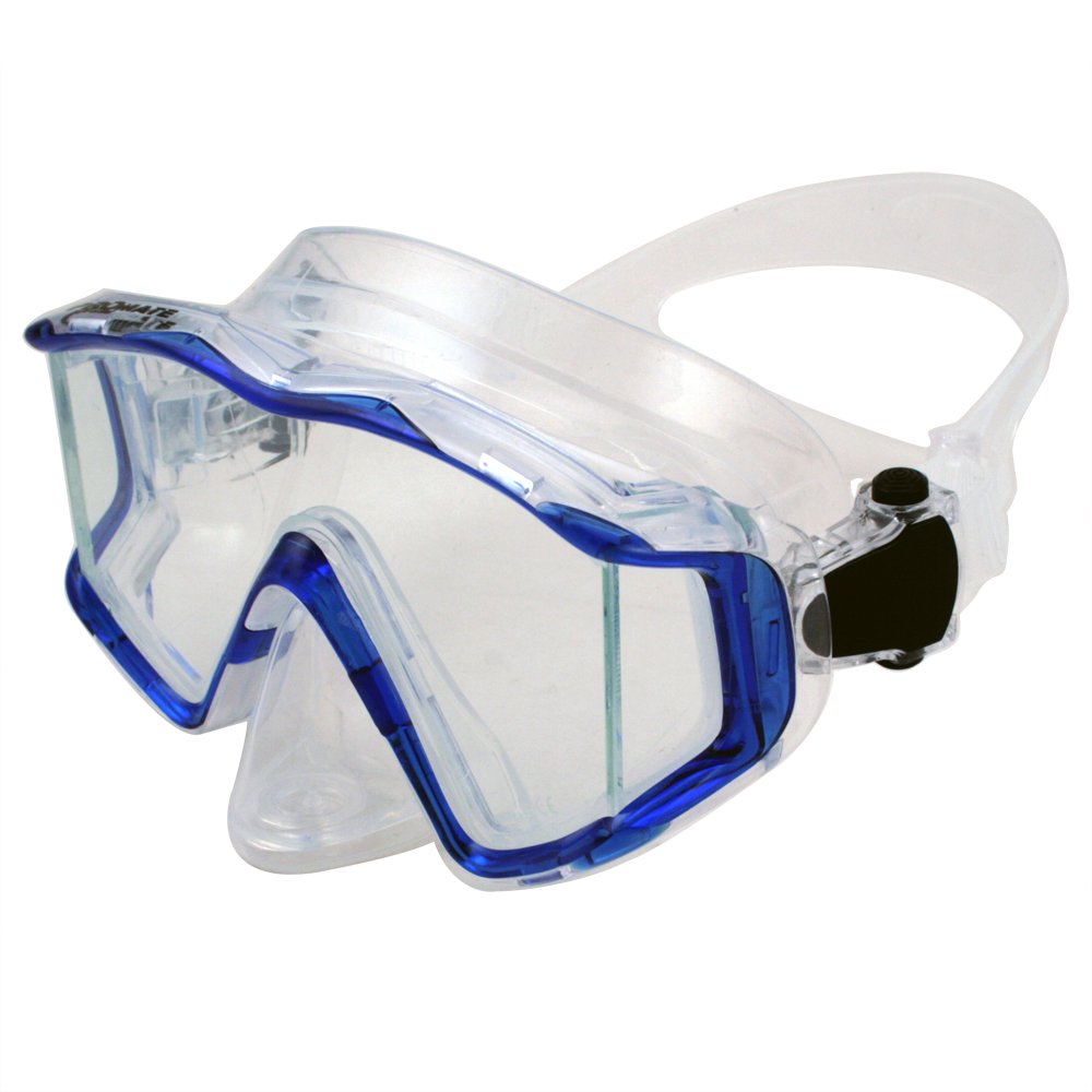 Promate Scuba Dive Mask, T.Blue Frame with Panoramic View Windows for Snorkel & Diving, one Size (mk399)