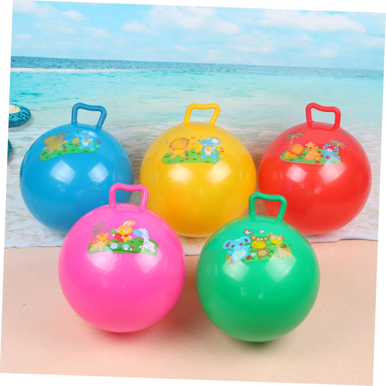 Balles Gonflables en PVC Résistants à l'Explosion, Design Cartoon Couleur Aléatoire, Jouets pour Garçon et Filles