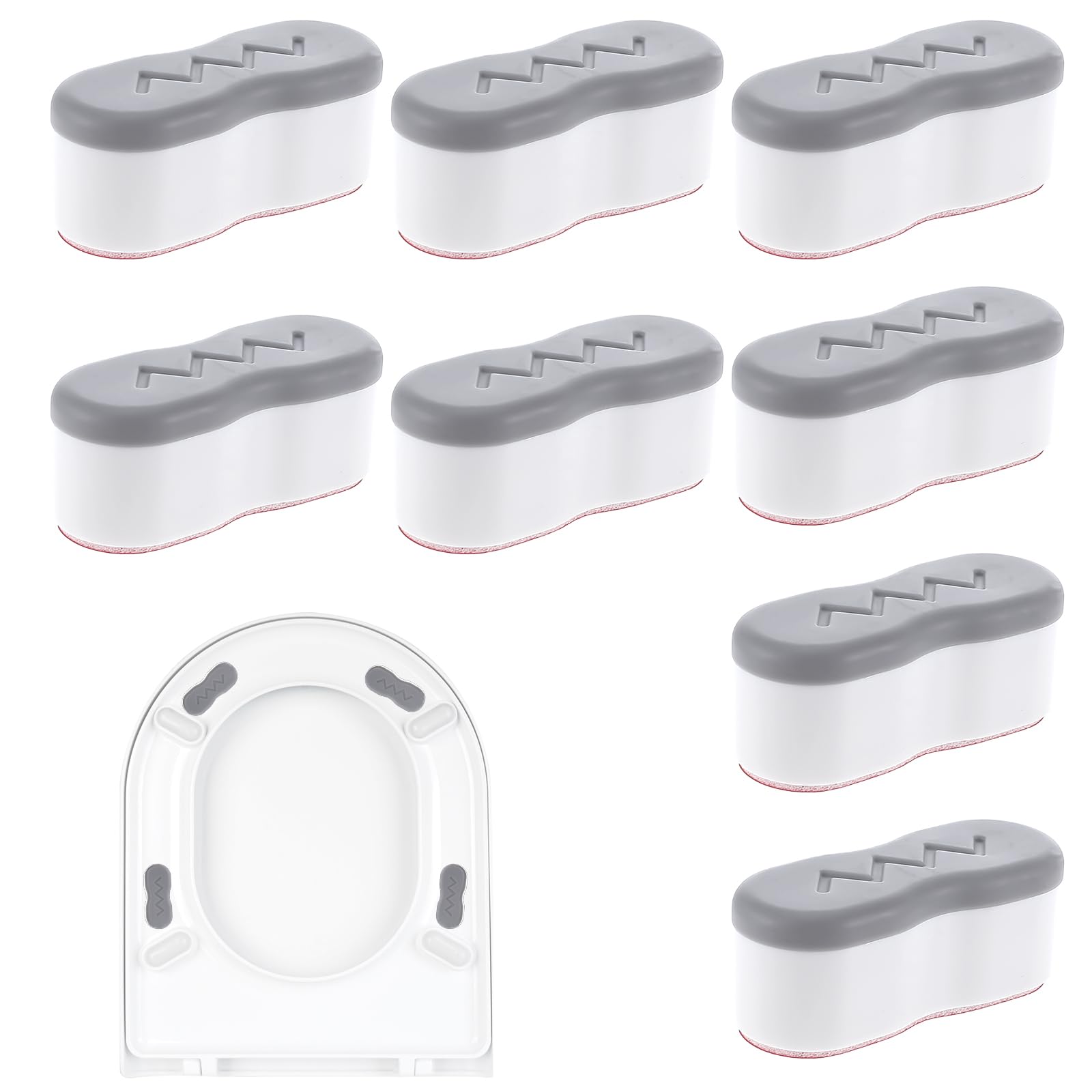 8 Pcs Toilet Seat Bumpers Universal Buffer Toilet Lid Bumpers for Bidet Strong Adhesive Toilet Seat Spacers Bidet