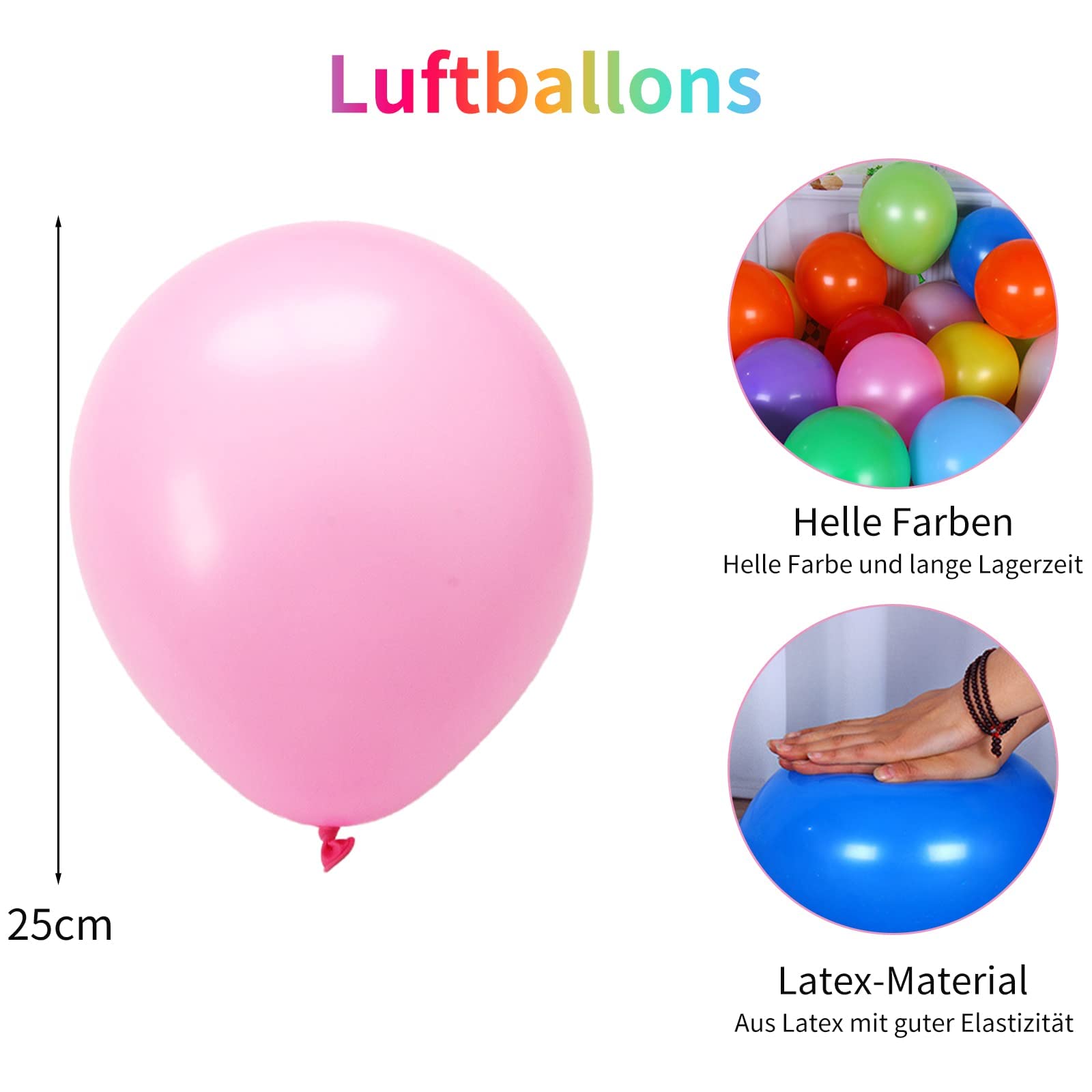 100 Stück Rosa Matte Luftballons, 10 Zoll (ca. 25 Cm) – Latex-Partyballons Für Geburtstag & Feiern