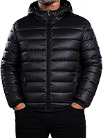 Jaqueta Puffer Masculina Plus Size, Capuz Removível, Nylon Impermeável, Forro Térmico, Zíper Reforçado, Estilo Urbano Casual (BR, Alfa, XG, Plus Size, Regular)
