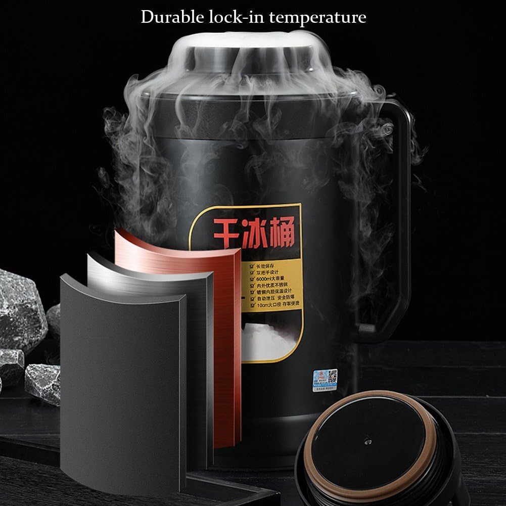 Cubo De Hielo Seco, Contenedor De Hielo Seco De Gran Capacidad De 6 L, Cubo De Almacenamiento De Hielo Seco, Cubo De Hielo Aislado, Olla De Almacenamiento De Hielo Seco Para Viajes En La Cocina Del