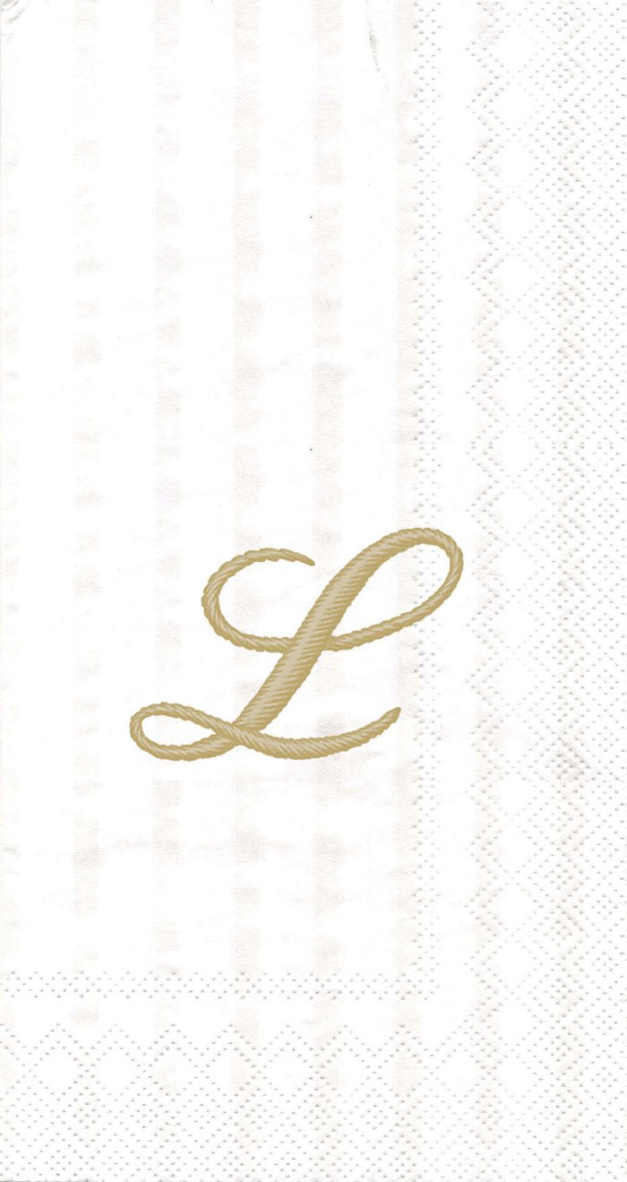 Ideal Home Range Monogram Guest Towel, Letter L (Pack of 3)