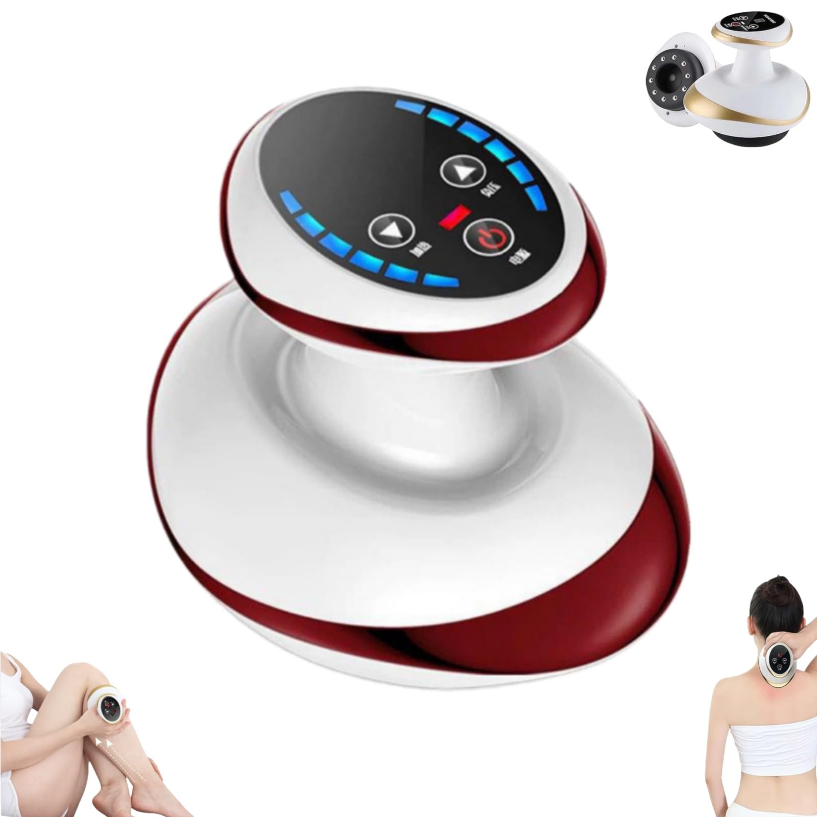 Vacuvia Appareil de massage 4 en 1 contre la cellulite – Vide & Gua Sha électrique, peau plus ferme et meilleure circulation sanguine, massage en profondeur avec chaleur, pour tout le corps