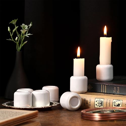 Miniatura 10 de Suclain 20 portavelas de 0.7 pulgadas, portavelas de cerámica para rituales, hechizos, vigilia, altar, brujería, suministros Wiccan