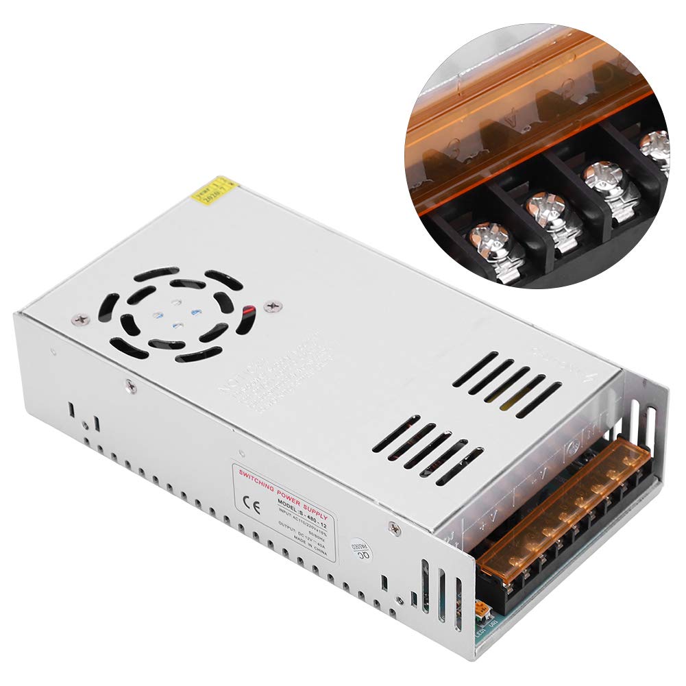 Controlador de Fuente de Alimentación Barra Luz Pantalla LED Aleación Aluminio DC12V para Automatización Industrial - Equipo Voltaje Medio y bajo Alta Eficiencia (S-480-12 (12V/40A/480W)