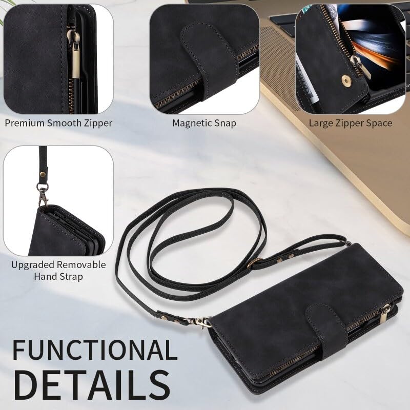 Étui portefeuille Samsung Galaxy Z Fold 6 anti-choc en cuir