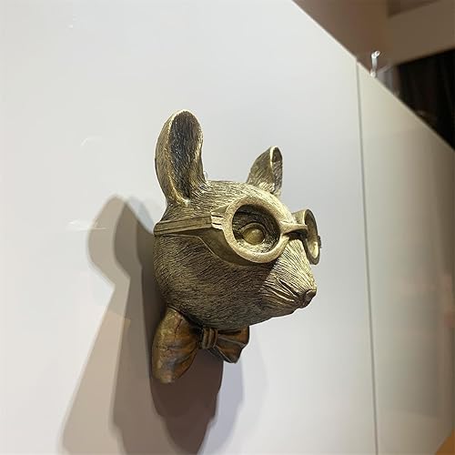 Miniatura 6 de GUASDIE Decoración de pared de cabezas de animales, soporte de cabeza de ciervo sintético, decoración de pared de esculturas de animales, decoración