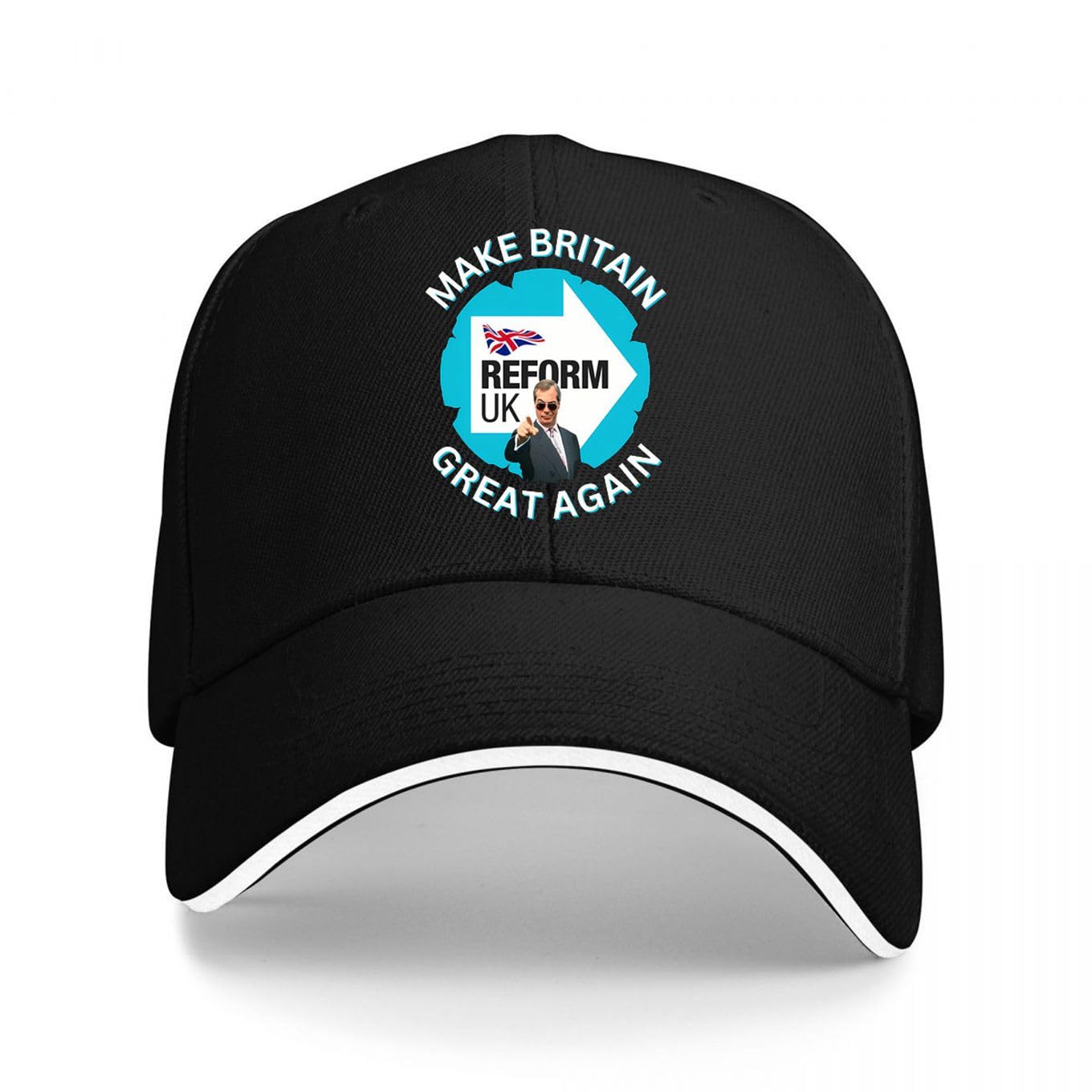 Inwedbw Reform UK Make Britain Great Again Design Black Unisex Adjustable Baseball Cap