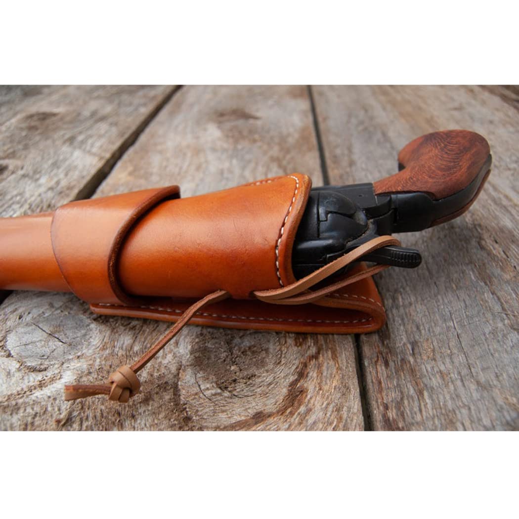 Średniowieczna kabura pistoletowa ze skóry PU, renesansowa piracka kabura skałkowa Western Cowboy Revolver Bag, do cosplayu, średniowieczny styl (czarny)