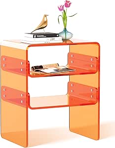 Amazon.com: Clear Acrylic 3-Tier End Table/Nightstand – Sleek Bedside Storage with Durable Design, Perfect for Bedrooms, Living Rooms, or Modern Interiors – Ideal as a Bedside Table or Sofa Side Piece (Orange) : Home & Kitchen