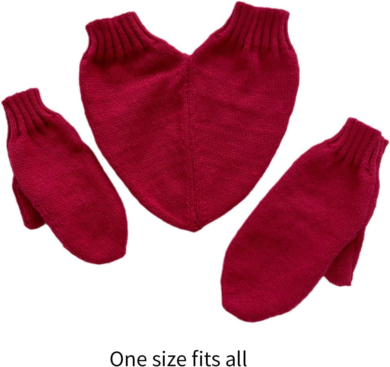 Winter Warm Stretchy Mittens Adult Knitted Hand Holding Full Finger Gloves Knit Gloves For Cold Weather Cycling