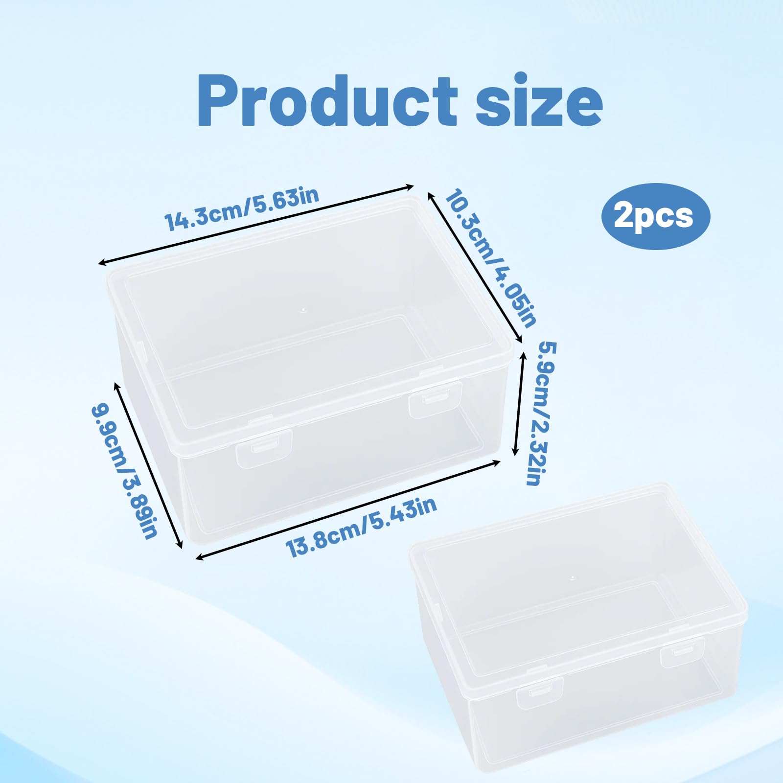 EujRcf 2 Pcs Playing Cards Case, Clear High Capacity Playing Card Box Storage 13.8x10.3x5.9cm - Image 2